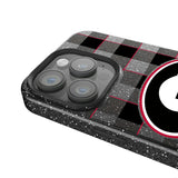 University of Georgia Bulldogs Plaid Black Bling Phone Case for Apple iPhone