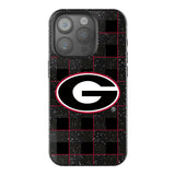 University of Georgia Bulldogs Plaid Black Bling Phone Case for Apple iPhone