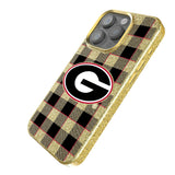 University of Georgia Bulldogs Plaid Bling Phone Case for Apple iPhone