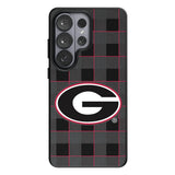 University of Georgia Bulldogs Plaid MagSafe Compatible Phone Case for Samsung Galaxy