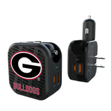 University of Georgia Bulldogs Text Backdrop 2 in 1 USB A/C Charger