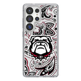University of Georgia Bulldogs Uga Paisley Clear Phone Case for Samsung Galaxy