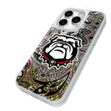 University of Georgia Bulldogs Uga Paisley Glitter Phone Case for Apple iPhone