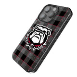University of Georgia Bulldogs Uga Plaid Black Bling Phone Case for Apple iPhone