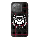 University of Georgia Bulldogs Uga Plaid Black Bling Phone Case for Apple iPhone