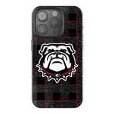 University of Georgia Bulldogs Uga Plaid Black Bling Phone Case for Apple iPhone