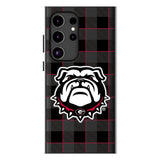 University of Georgia Bulldogs Uga Plaid MagSafe Compatible Phone Case for Samsung Galaxy