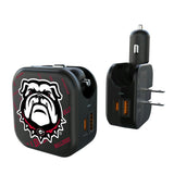 University of Georgia Bulldogs Uga Quadtile 2 in 1 USB A/C Charger
