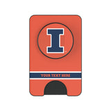 University of Illinois Fighting Illini Personalized Endzone Solid PopSockets MagSafe-Compatible PopWallet+