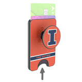 University of Illinois Fighting Illini Personalized Endzone Solid PopSockets MagSafe-Compatible PopWallet+