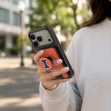 University of Illinois Fighting Illini Personalized Endzone Solid PopSockets MagSafe-Compatible PopWallet+
