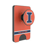University of Illinois Fighting Illini Personalized Endzone Solid PopSockets MagSafe-Compatible PopWallet+