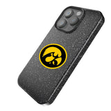 University of Iowa Hawkeyes Linen Black Bling Phone Case for Apple iPhone