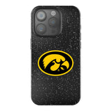 University of Iowa Hawkeyes Linen Black Bling Phone Case for Apple iPhone
