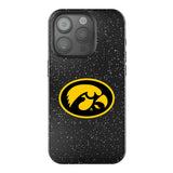 University of Iowa Hawkeyes Linen Black Bling Phone Case for Apple iPhone