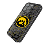 University of Iowa Hawkeyes Paisley Black Bling Phone Case for Apple iPhone