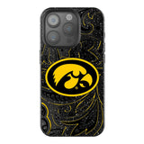 University of Iowa Hawkeyes Paisley Black Bling Phone Case for Apple iPhone