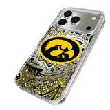 University of Iowa Hawkeyes Paisley Glitter Phone Case for Apple iPhone
