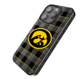 University of Iowa Hawkeyes Plaid Black Bling Phone Case for Apple iPhone