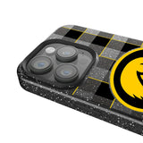 University of Iowa Hawkeyes Plaid Black Bling Phone Case for Apple iPhone