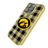 University of Iowa Hawkeyes Plaid Bling Phone Case for Apple iPhone