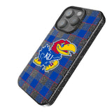University of Kansas Jayhawks Plaid Black Bling Phone Case for Apple iPhone