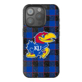 University of Kansas Jayhawks Plaid Black Bling Phone Case for Apple iPhone