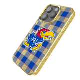 University of Kansas Jayhawks Plaid Bling Phone Case for Apple iPhone