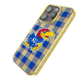 University of Kansas Jayhawks Plaid Bling Phone Case for Apple iPhone