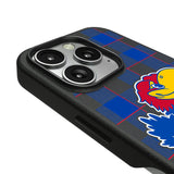 University of Kansas Jayhawks Plaid MagSafe Compatible Phone Case for Apple iPhone