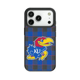 University of Kansas Jayhawks Plaid MagSafe Compatible Phone Case for Apple iPhone