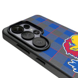 University of Kansas Jayhawks Plaid MagSafe Compatible Phone Case for Samsung Galaxy