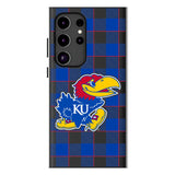 University of Kansas Jayhawks Plaid MagSafe Compatible Phone Case for Samsung Galaxy