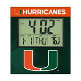 University of Miami Hurricanes Color Block Wall Clock