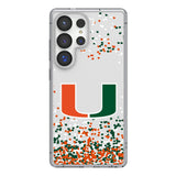 University of Miami Hurricanes Confetti Clear Phone Case for Samsung Galaxy