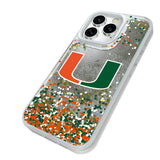 University of Miami Hurricanes Confetti Glitter Phone Case for Apple iPhone