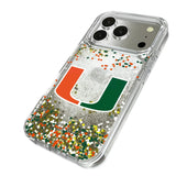 University of Miami Hurricanes Confetti Glitter Phone Case for Apple iPhone