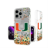 University of Miami Hurricanes Confetti Glitter Phone Case for Apple iPhone