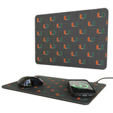 University of Miami Hurricanes Fashion Pattern 15-Watt Wireless Charger and Mouse Pad