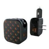 University of Miami Hurricanes Fashion Pattern 2 in 1 USB A/C Charger