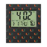 University of Miami Hurricanes Fashion Pattern Wall Clock
