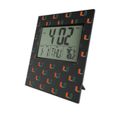 University of Miami Hurricanes Fashion Pattern Wall Clock