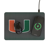 University of Miami Hurricanes Linen 15-Watt Wireless Charger and Mouse Pad