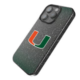 University of Miami Hurricanes Linen Black Bling Phone Case for Apple iPhone