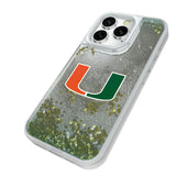 University of Miami Hurricanes Linen Glitter Phone Case for Apple iPhone