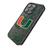 University of Miami Hurricanes Paisley Black Bling Phone Case for Apple iPhone