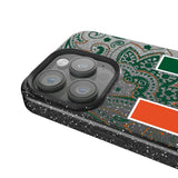 University of Miami Hurricanes Paisley Black Bling Phone Case for Apple iPhone