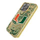 University of Miami Hurricanes Paisley Bling Phone Case for Apple iPhone