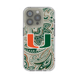University of Miami Hurricanes Paisley Clear Phone Case for Apple iPhone