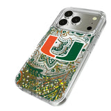 University of Miami Hurricanes Paisley Glitter Phone Case for Apple iPhone